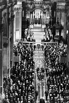Inside St Paul's Cathedral at a service of thanksgiving for the Queen Mother Inside St Paul's Cathedral at a service of thanksgiving for the Queen Mother