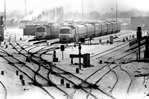 Some of the Inter-City 125 High Speed trains standing in the snow at Heaton Depot on 13th Some of the Inter-City 125 High Speed trains standing in the snow at Heaton Depot on 13th