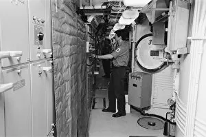 Interior of Polaris submarine HMS Resolution. 21st May 1970