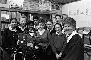 Kirklees Gallery: Interviewer Anne Mountfield with youngsters destined to appear on TV