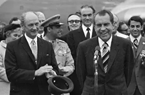 Irish premier Jack Lynch & American President Richard Nixon after his arrival at Shannon Irish premier Jack Lynch & American President Richard Nixon after his arrival at Shannon