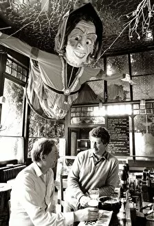 Island Queen Public House Pub - June 1987 men standing at the bar enjoying a pint