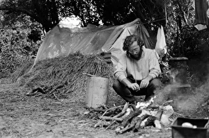 Isle of Wight Festival. People camping out. 21st August 1970 Isle of Wight Festival. People camping out. 21st August 1970