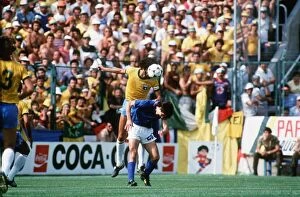 Italy v Brazil 1982 World Cup match Paolo Rossi is used a spring board