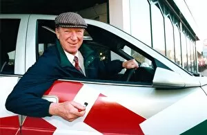 Images Dated 1st February 1996: Jack Charlton with the Euro 96 car at Bristol Street Motors in February 1996