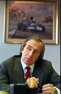 Images Dated 30th October 1996: Jackie Stewart in his office at Milton Keynes. October 1996