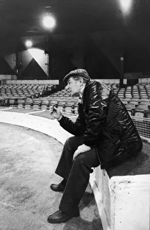 Jacko Fossett the clown sits alone with his thoughts in the circus ring following Jacko Fossett the clown sits alone with his thoughts in the circus ring following