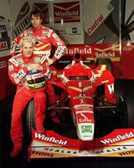 Images Dated 28th January 1998: Jacques Villeneuve with Heinz Harald Fretzen January 1998 unvailing their new