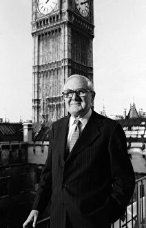 James Callaghan, Dec 1981 outside his new office in the House of Commons, London