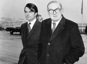 James Callaghan with Dr David Owen standing by the sea 1980 James Callaghan with Dr David Owen standing by the sea 1980