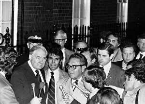 00155 Gallery: James Callaghan Prime Minister with Henry Kissinger outside 10 Downing Street surrounded
