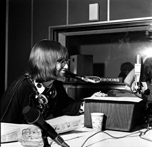 Janet Street Porter reports the news in studio 1973 at London broadcasting studios Janet Street Porter reports the news in studio 1973 at London broadcasting studios