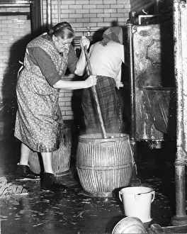 January 1964 Mrs Florence Holmes perhaps using a dolly in the Old St Paul' January 1964 Mrs Florence Holmes perhaps using a dolly in the Old St Paul'