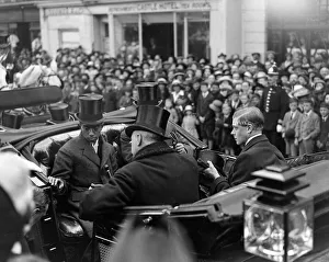 Japanese Crown Prince Hirohito pictured arriving with the Prince of Wales to receive an Japanese Crown Prince Hirohito pictured arriving with the Prince of Wales to receive an