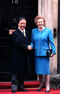Japanese Prime Minister Toshiki Kaifu with Prime Minister Margaret Thatcher outside 10 Japanese Prime Minister Toshiki Kaifu with Prime Minister Margaret Thatcher outside 10