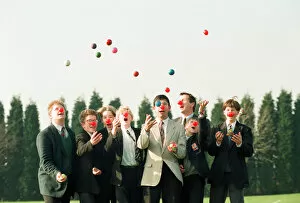 Images Dated 9th March 1993: Jason Willis-Lee leads the team of jugglers from King Edward VI Five Ways School in their