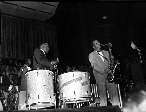 Jazz musicians Lionel Hampton and Eddie Chamblee at the Colston Hall in 1956 Jazz musicians Lionel Hampton and Eddie Chamblee at the Colston Hall in 1956
