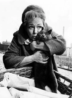 Celebrity Pets Gallery: Jean Kent Actress with Tiger the Cat. Jan 1969
