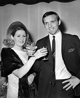 Jeff Astle and wife toasting each other at a reception after West Bromwich Albion Jeff Astle and wife toasting each other at a reception after West Bromwich Albion
