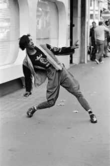 Images Dated 14th June 1983: Jeffrey Daniel from pop group Shalamar, in London, showing his dance moves