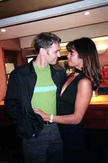 Images Dated 29th January 1999: Jenny Powell TV Presenter January 1999 with boyfriend Toby Baxendell at the Vivienne