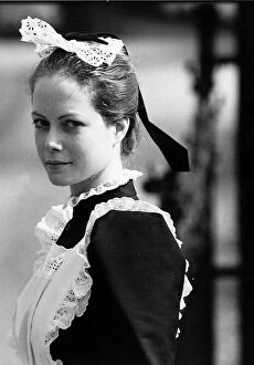 Jenny Seagrove actress in a maids costume for her part in the film A Woman Of Substance