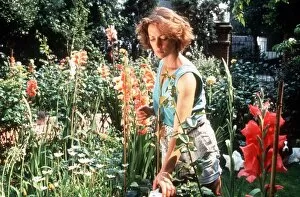Jenny Seagrove the actress pruning her garden