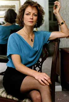Jenny Seagrove Actress sitting on a Chair with her hand resting on the back pictured in Jenny Seagrove Actress sitting on a Chair with her hand resting on the back pictured in
