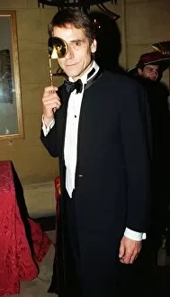 Images Dated 20th March 1998: Jeremy Irons actor with face mask March 1998 Jeremy Irons arrives at the party for