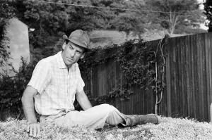 Images Dated 30th August 1972: Jeremy Thorpe holidaying at home at his thatched cottage near Cobbaton, Umberleigh, Devon