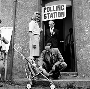 Jeremy Thorpe, Liberal leader and his wife Caroline voted on their own constituency of