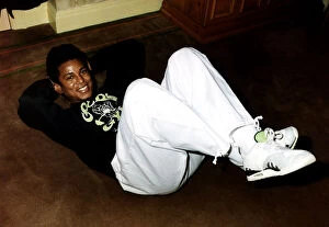 Jermaine Jackson Pop Singer exercising on floor DBase