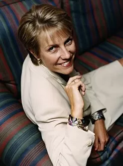 Images Dated 3rd February 1993: Jill Dando TV Presenter sitting with legs up on sofa