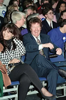 Images Dated 5th April 1992: Jim Davidson pictured in the audience of a conservative rally, Wembley. 5th April 1992
