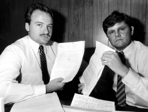 Jim Fox (Left) Col. Gee's general manager, and director Jimmy Jones getting to grips Jim Fox (Left) Col. Gee's general manager, and director Jimmy Jones getting to grips