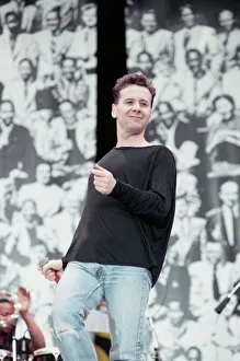 On Stage Gallery: Jim Kerr, singer with the group Simple Minds, performing at the Nelson Mandela 70th