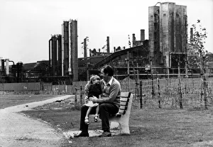 Jim Mapstone and his three-year-old daughter Tammy of Aberystwyth Street, Splott Jim Mapstone and his three-year-old daughter Tammy of Aberystwyth Street, Splott