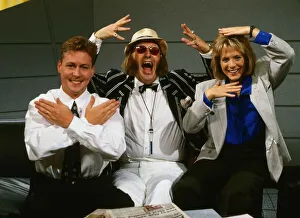 Jim White with John McCririck and Hazel Irvine September 1989 Jim White with John McCririck and Hazel Irvine September 1989