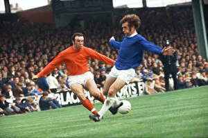 Images Dated 19th September 1970: Jimmy Armfield, (playing in orange, for Blackpool) in a playing situation against Everton