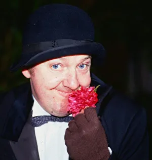 Jimmy Cricket comedian September 1986 sniffing smelling a flower Jimmy Cricket comedian September 1986 sniffing smelling a flower