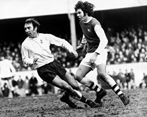 Jimmy Greaves of Tottenham Hotspur and England in action for Spurs against Arsenal in