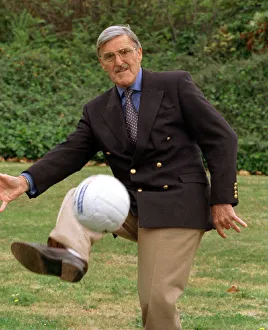 Jimmy Hill new Sky Sports presenter August 1998 pictured kicking a ball Jimmy Hill new Sky Sports presenter August 1998 pictured kicking a ball