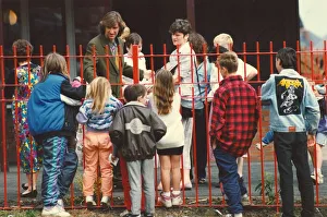 Images Dated 6th June 1991: Jimmy Nail was the centre of attraction to the children of Walker as he returned to his