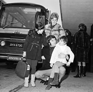 Jimmy Tarbuck sees off his wife Pauline and daughters Liza (4) and Cheryl (8 Jimmy Tarbuck sees off his wife Pauline and daughters Liza (4) and Cheryl (8