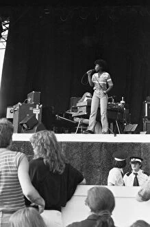 00889 Collection: Joan Armatrading seen here performing on stage at The Picnic concert at Blackbushe