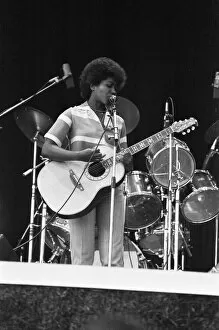 00889 Collection: Joan Armatrading seen here performing on stage at The Picnic concert at Blackbushe