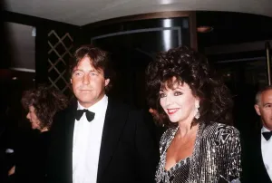 Joan Collins Actress with Bill Wiggins at golf tournament May 1987 Joan Collins Actress with Bill Wiggins at golf tournament May 1987