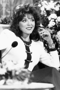 Joan Collins attends the Cafe Royal, October 1988 Joan Collins attends the Cafe Royal, October 1988