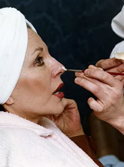Images Dated 30th April 1991: Joan Collins British Actress in the make up room