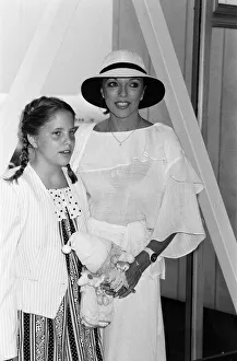 Joan Collins at LAP with her daughter Katy after a holiday in the South of France Joan Collins at LAP with her daughter Katy after a holiday in the South of France